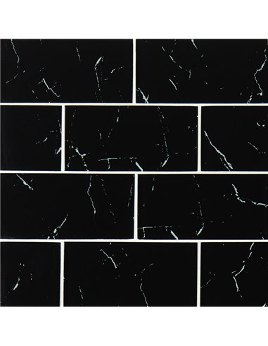 MSI Nero Marquina 3X6 Glass Tile - Box