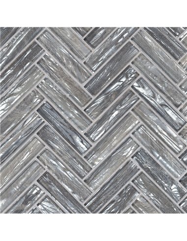 MSI Shimmering Silver Herringbone Tile - Box