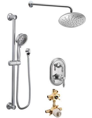 Moen Weymouth KIT423WE 2-way M-Core3 Shower Kit with built-in Diverter - non Sharing