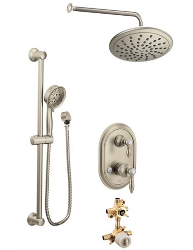 Moen Weymouth KIT423WE 2-way M-Core3 Shower Kit with built-in Diverter - non Sharing