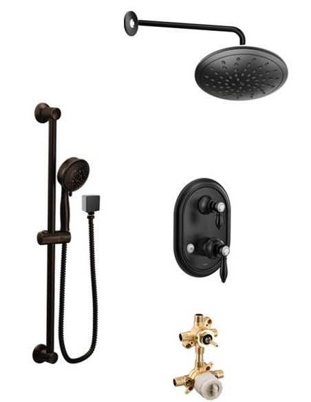Moen Weymouth KIT423WE 2-way M-Core3 Shower Kit with built-in Diverter - non Sharing