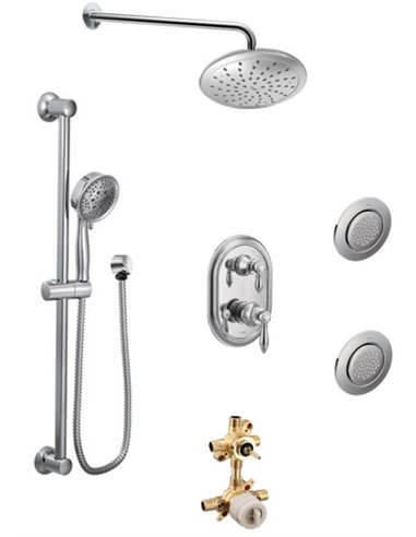 Moen Weymouth KIT535WE 3-way M-Core3 shower kit with built-in diverter - Sharing