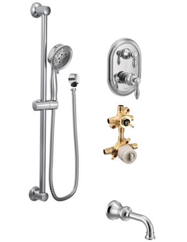 Moen Weymouth KIT424WE 2-way M-Core3 shower kit with built-in diverter - non Sharing