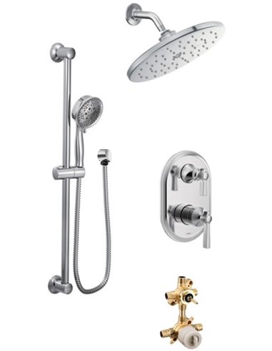 Moen Flara KIT423FL 2-way M-Core3 shower kit with built-in diverter - non Sharing