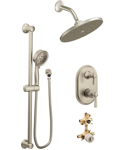 Moen Flara KIT423FL 2-way M-Core3 shower kit with built-in diverter - non Sharing