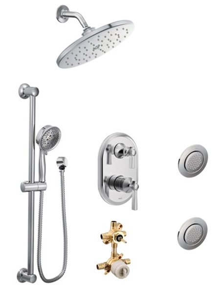 Moen Flara KIT535FL 3-way M-Core3 shower kit with built-in diverter - Sharing