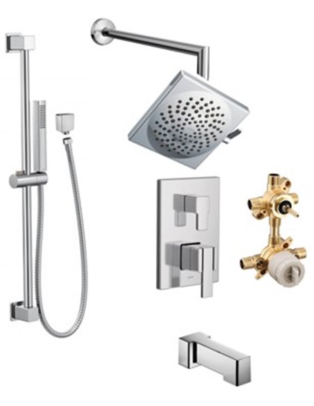 Moen 90 KIT534SQ 3-way M-Core3 shower kit with built-in diverter - Sharing