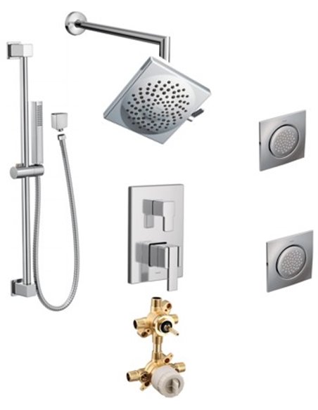Moen 90 KIT535SQ 3-way M-Core3 shower kit with built-in diverter - Sharing