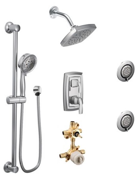 Moen Voss KIT535VS 3-way M-Core3 shower kit with built-in diverter - Sharing