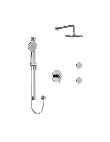 Riobel KIT3545GS Type TP thermostaticpressure balance 0.5 coaxial 3-way system with hand shower rail shower head and spout