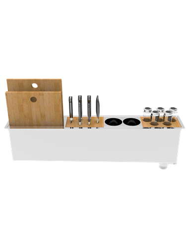 Zomodo Panama 35" Chef Prep Station and Trough Sink with Accessories