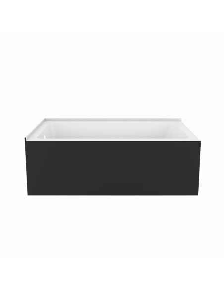Virta Calgary 60" Corner Acrylic Tub - Black & White - Left
