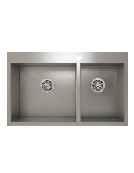 Prochef 60/40 Double Bowl Topmount Kitchen Sink ProInox H0 Stainless Steel - 30" X 16"