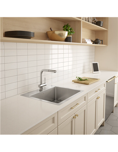 Prochef Single Bowl dualmount Kitchen Sink with bottom grid ProInox H75 Stainless Steel 22" X 16" X 9"