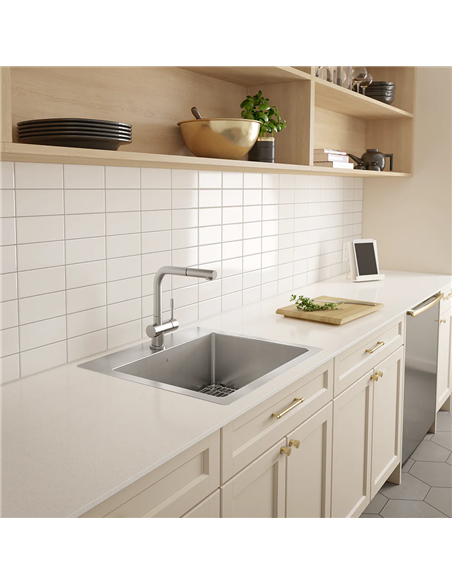 Prochef Single Bowl dualmount Kitchen Sink with bottom grid ProInox H75 Stainless Steel 22" X 16" X 9"