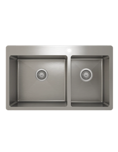 Prochef 60/40 Double Bowl Topmount Kitchen Sink ProInox H75 Stainless Steel - 30" X 16"
