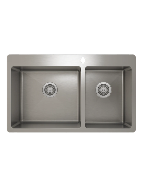 Prochef 60/40 Double Bowl Topmount Kitchen Sink ProInox H75 Stainless Steel - 30" X 16"