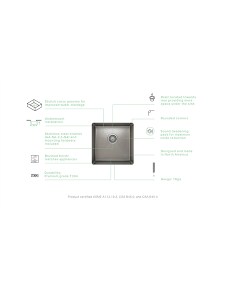 Prochef Single Bowl Undermont Kitchen Sink ProInox H75 Stainless Steel - 21" x 16 " x 8"
