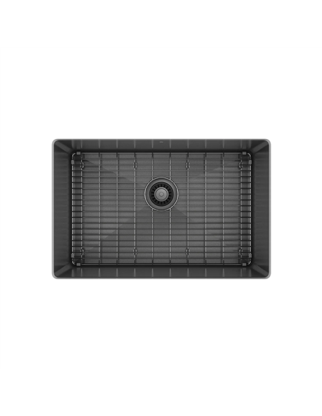 Prochef single bowl undermount kitchen sink with bottom grid ProInox H75 black stainless steel - 25" X 16" X 10"