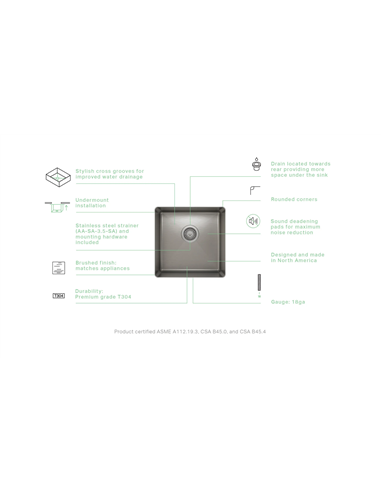 Prochef Single Bowl Undermont Kitchen Sink ProInox H75 Stainless Steel - 30" x 16 " x 10"