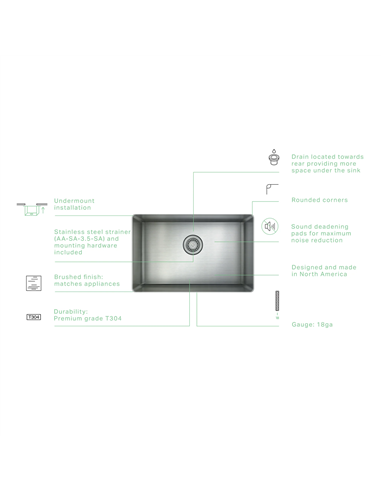 Prochef 60/40 Double Bowl undermount Kitchen Sink ProInox H75 Stainless Steel 30" X 16" X 9"
