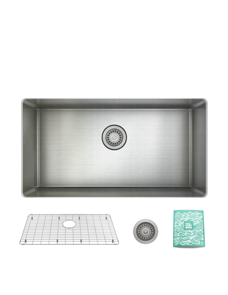 Prochef Single Bowl undermount Kitchen Sink with bottom grid ProInox H75 Stainless Steel 30" X 16" X 9"