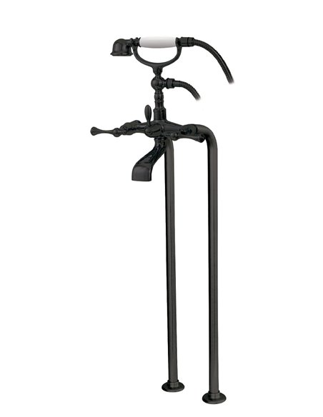 AQUABRASS 7386 REGENCY CRADLE TUB FILLER WITH HANDSHOWER & FLOOR RISERS