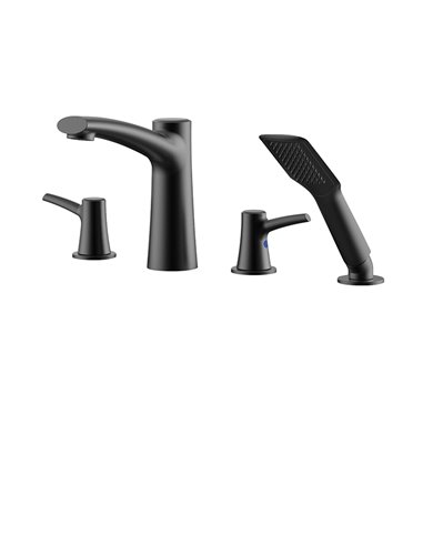 AQUABRASS 18018 FOLIA 4 PCE DECKMOUNT TUB FILLER WITH HANDSHOWER