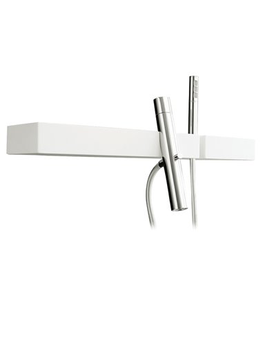 AQUABRASS 51904 BLOK WALLMOUNT TUB FILLER WITH HANDSHOWER