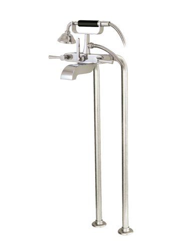 AQUABRASS 53086 OTTO CRADLE TUB FILLER WITH HANDSHOWER & FLOOR RISERS