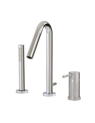 AQUABRASS X7513 XROUND 3 PCE TUB FILLER FAUCET - PRESSURE BALANCE