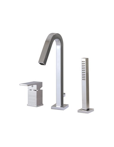 AQUABRASS X7713 XSQUARE 3 PCE TUB FILLER FAUCET - PRESSURE BALANCE