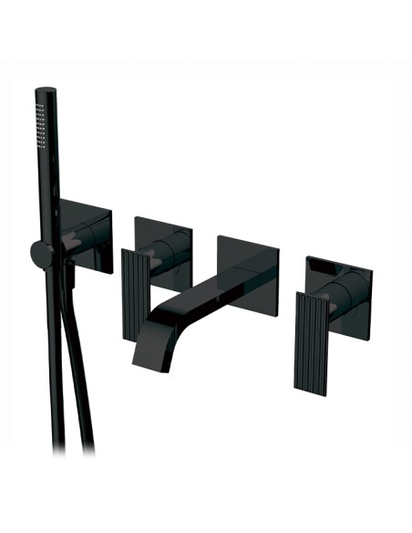 AQUABRASS 34004 TOSCA WALLMOUNT TUB FILLER WITH HANDSHOWER-TRIM ONLY