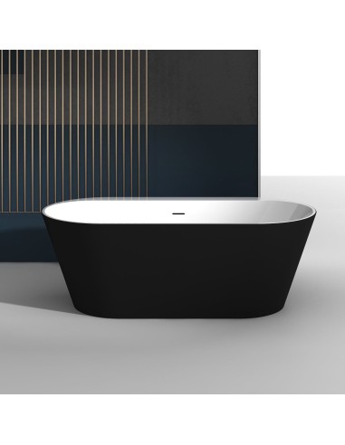 Virta Kenora Freestanding Acrylic 67" Bathtub - Black & White