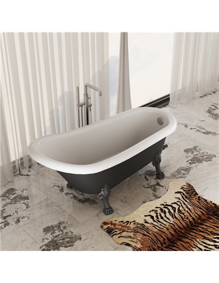 Virta Victoria 61" Freestanding Acrylic Bathtub in a Black Finish