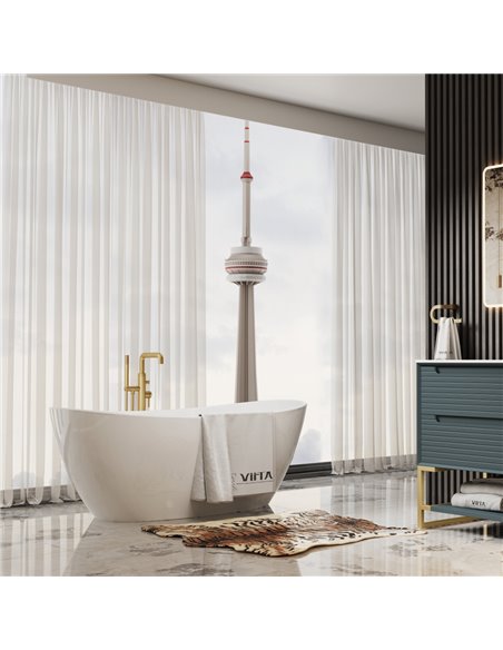 Virta Mina 64" Freestanding Acrylic Bathtub in a White Finish