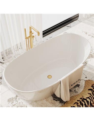Virta Mina 64" Freestanding Acrylic Bathtub in a White Finish