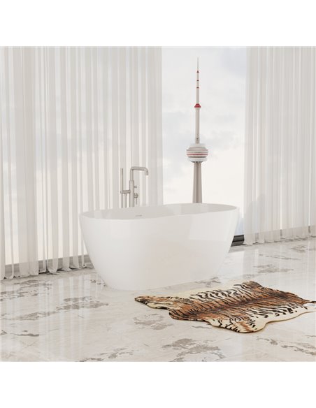 Virta Valletta 60" Freestanding Acrylic Bathtub in a White Finish