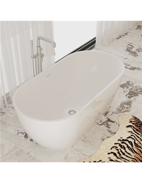 Virta Valletta 60" Freestanding Acrylic Bathtub in a White Finish