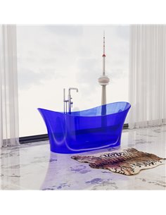 Virta Blue Freestanding Glass 68" Bathtub