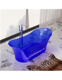 Virta Blue Freestanding Glass 68" Bathtub 2