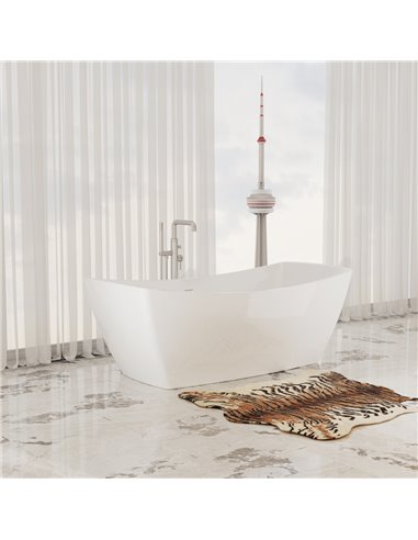 Virta Venice Stone Freestanding Stone 63" Bathtub