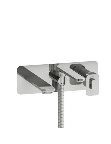 Riobel Equinox TEQ21 Wall Mount Type T/P - Thermo/Pressure Balance Coaxial Tub Filler Trim With Handshower