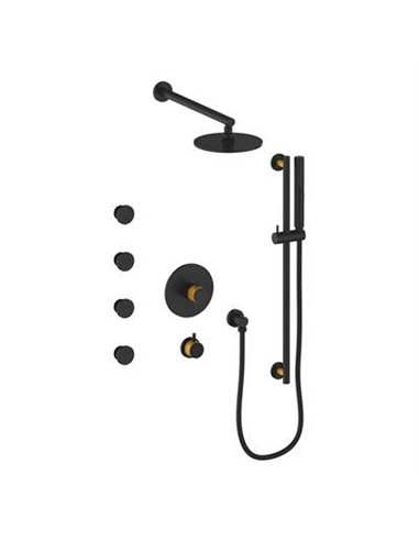 Vogt SET.DA.141.814 Drava 3 / 4" TH Shower Set with Exposed Body Jets - 4" Ceiling Arm