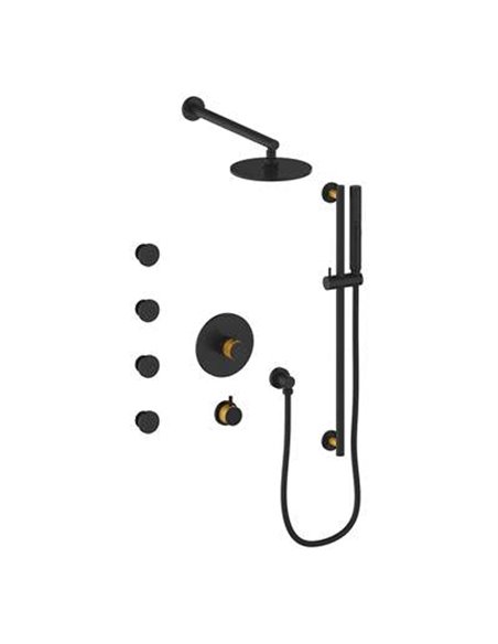 Vogt SET.DA.141.814 Drava 3 / 4" TH Shower Set with Exposed Body Jets - 4" Ceiling Arm