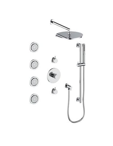Vogt SET.DA.142.934 Drava 3 / 4" TH Shower Set with In-Wall Body Jets - 4" Ceiling Arm
