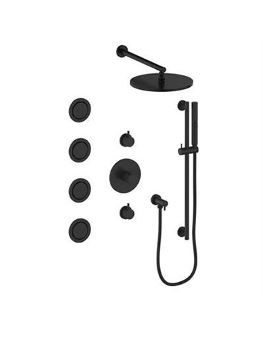 Vogt SET.DA.142.938 Drava 3 / 4" TH Shower Set with In-Wall Body Jets - 8" Ceiling Arm