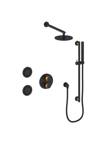 Vogt SET.DA.320.718 Drava 3-Way TH Shower Set with Body Jets - 8" Ceiling Arm