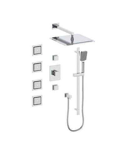 Vogt SET.KG.142.938 Kapfenberg 3 / 4" TH Shower System with In-Wall Body Jets - 8" Ceiling Arm