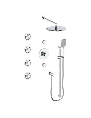 Vogt SET.LN.142.934 Lusten 3 / 4" TH Shower Set with In-Wall Body Jets - 4" Ceiling Arm